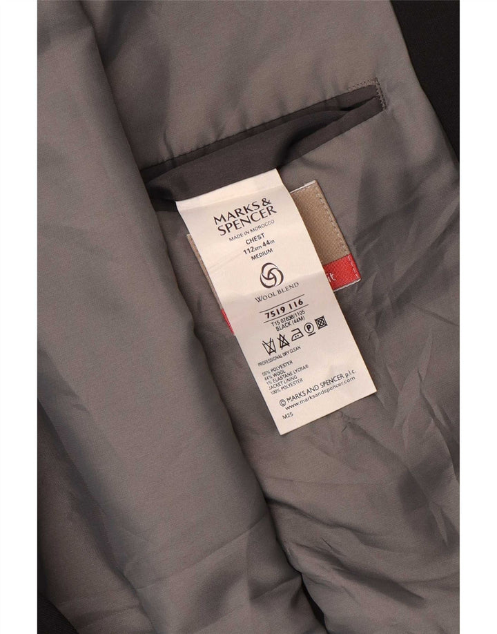 Marks & Spencer Ανδρικό σακάκι σακάκι με 3 κουμπιά UK 44 XL μαύρο πολυεστέρα