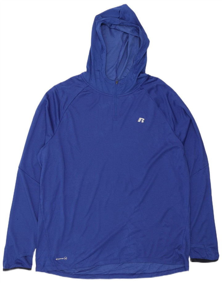 Russell Athletic Ανδρική φόρμα πουλόβερ με κουκούλα Dri-Power Top XL Navy Blue