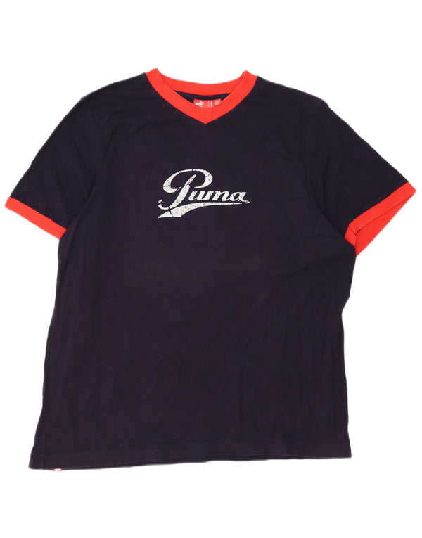 Ανδρικό γραφικό T-Shirt PUMA Top 2XL Navy Blue Cotton