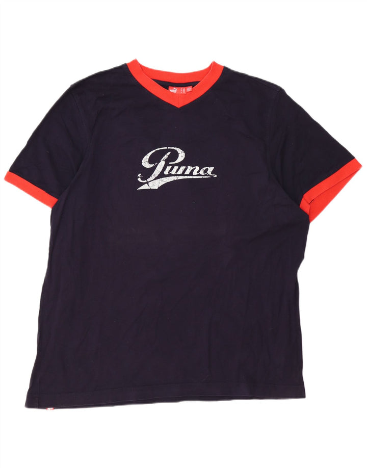 Ανδρικό γραφικό T-Shirt PUMA Top 2XL Navy Blue Cotton