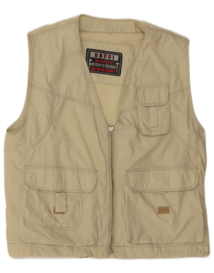 Brugi Mens Utility Gilet UK 38 Medium Beige