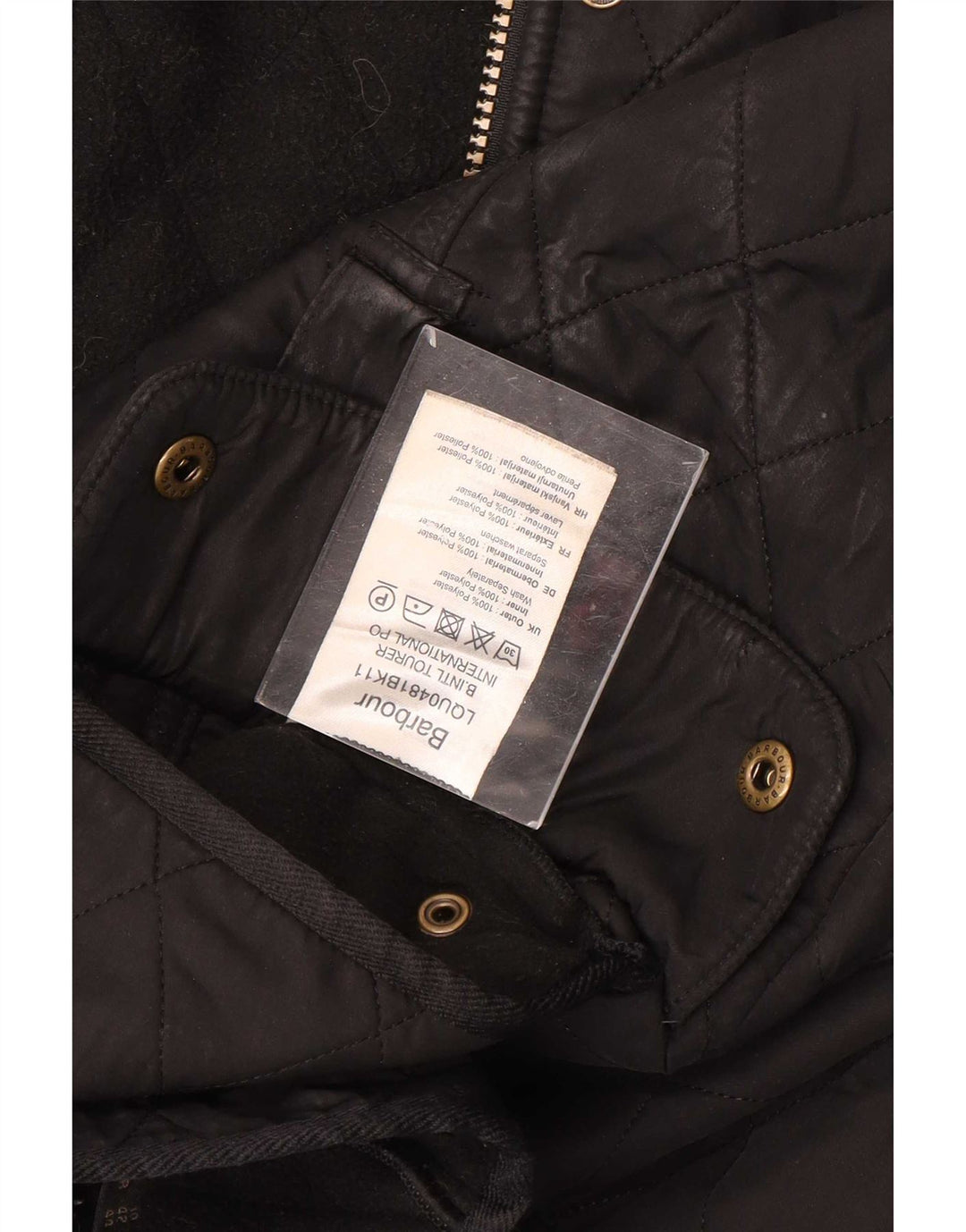 Γυναικείο καπιτονέ μπουφάν Barbour UK 14 μεγάλο μαύρο πολυεστέρα