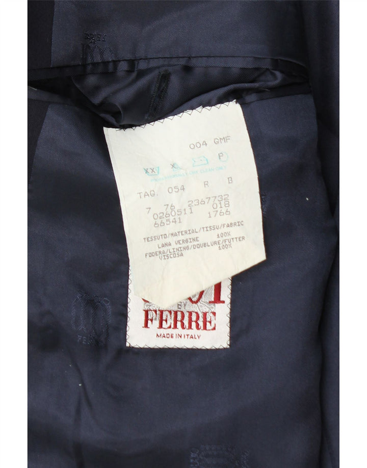 Ferre Ανδρικό σακάκι σακάκι 2 κουμπιών IT 54 2XL Navy Blue Virgin Wool