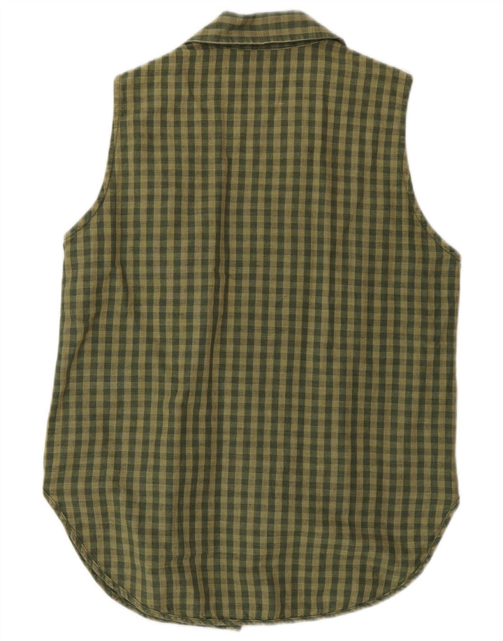 Γυναικείο αμάνικο πουκάμισο Timberland Μπλούζα US 6 Medium Khaki Gingham Linen