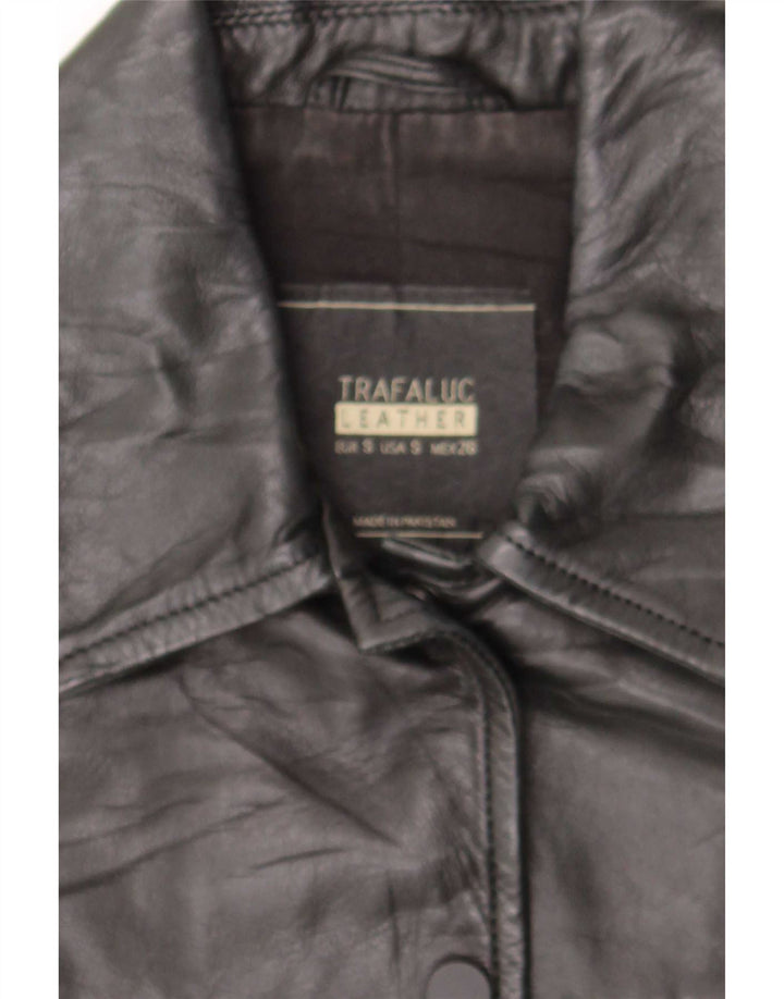 Trafaluc Γυναικείο Biker Δερμάτινο Μπουφάν UK 10 Small Black Leather