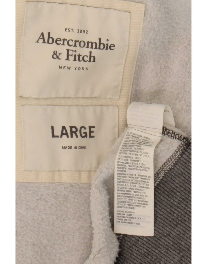 Ανδρική αθλητική φόρμα Abercrombie & Fitch Μπουφάν μεγάλο γκρι βαμβακερό