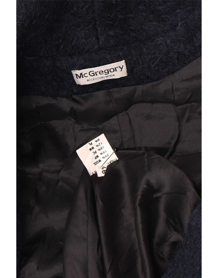 Vintage Γυναικείο Πανωφόρι με Κουκούλα IT 46 Large Navy Blue Wool