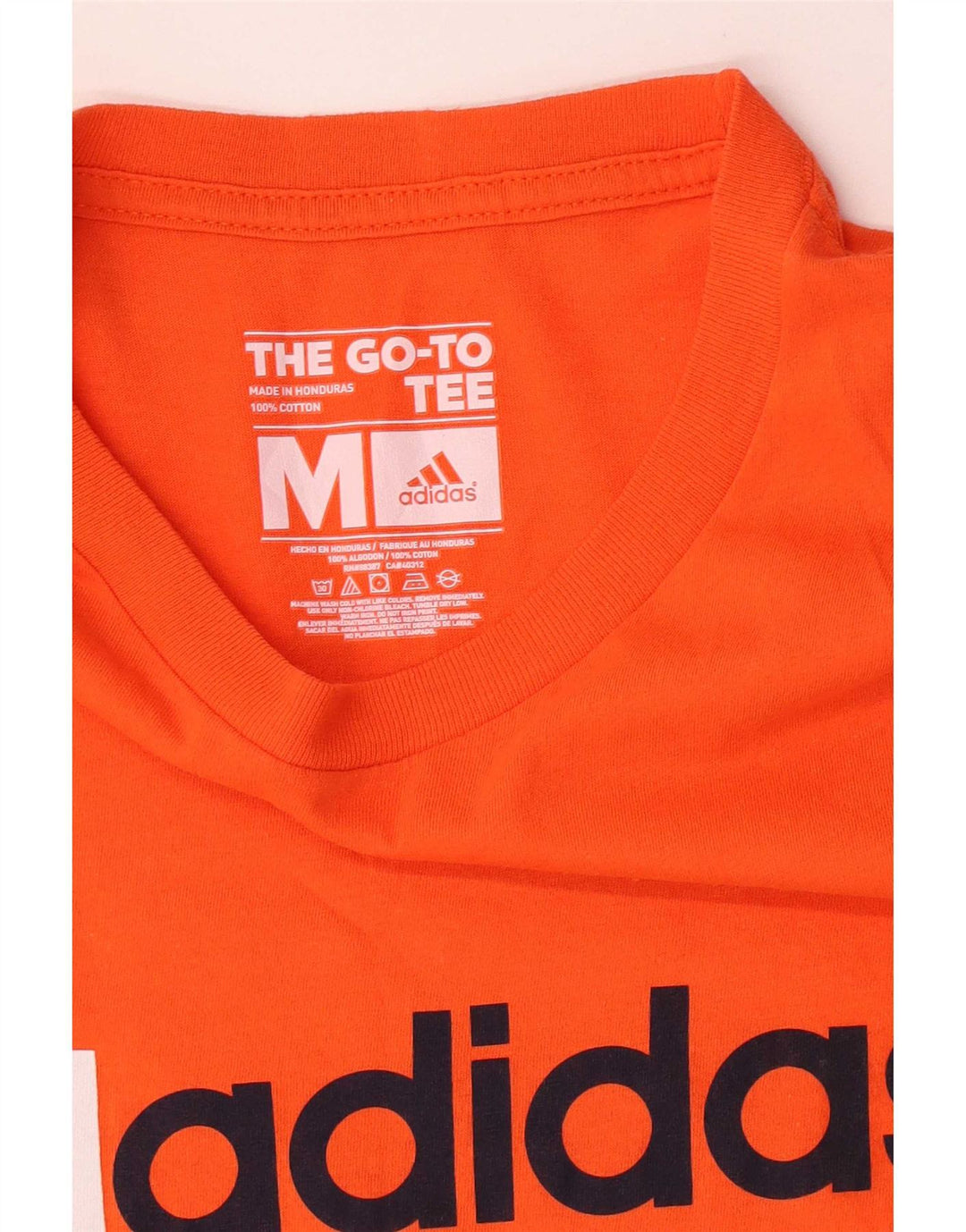 Ανδρικό γραφικό T-Shirt Adidas Top από μεσαίο πορτοκαλί βαμβακερό
