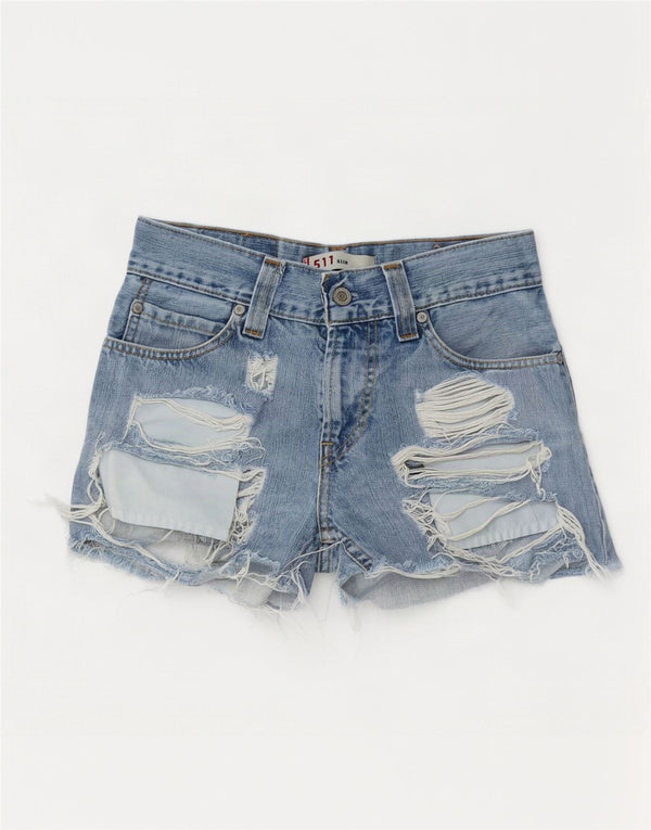 Levi's Womens 511 Distressed Slim τζιν σορτς W26 Small Blue