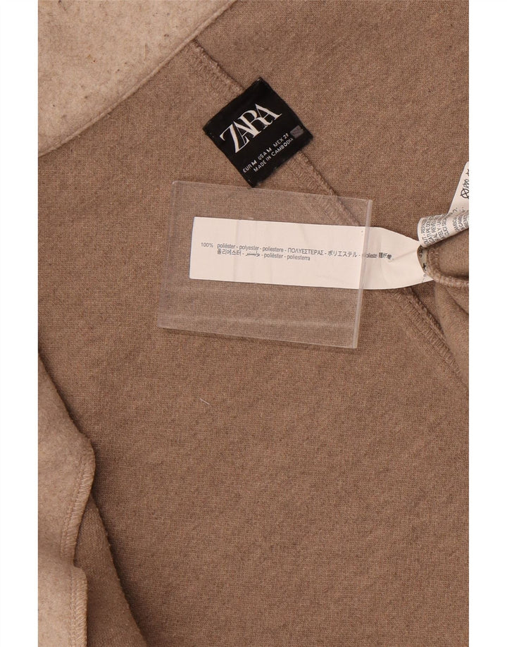 Zara Γυναικείο Ανοιχτό Πανωφόρι UK 14 Medium Grey Polyester