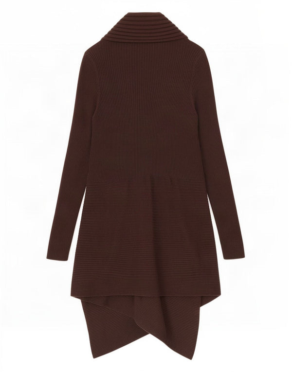 Marks & Spencer Γυναικείο Longline Ασύμμετρο Πουλόβερ Ζακέτα UK 20 2XL καφέ