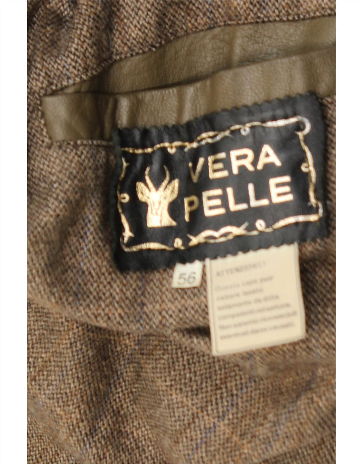 Vintage Ανδρικό Δερμάτινο Μπουφάν UK 40 Large Khaki Leather