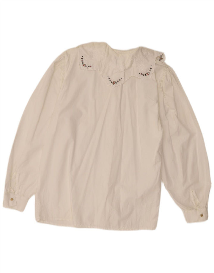 Γυναικείο Πουκάμισο Benetton Μπλούζα IT 44 Βαμβακερό μεσαίο σε ανοιχτό λευκό