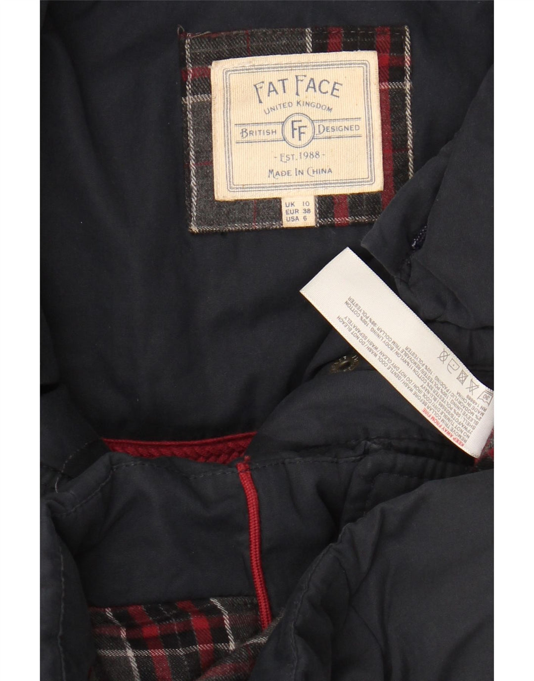 FAT FACE Womens Loose Fit Padded Jacket UK 10 Small  Navy Blue Polyester