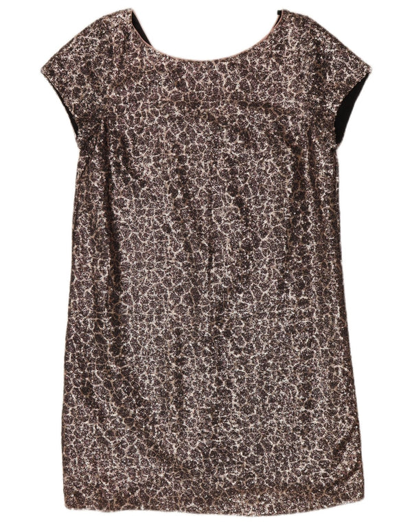 Επόμενο γυναικείο φόρεμα με παγιέτες Shift UK 12 Medium Silver Nylon