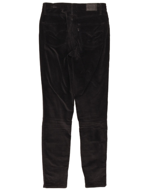 Γυναικείο ψηλόμεσο στενό παντελόνι Levi's W28 L30 μαύρο βαμβακερό