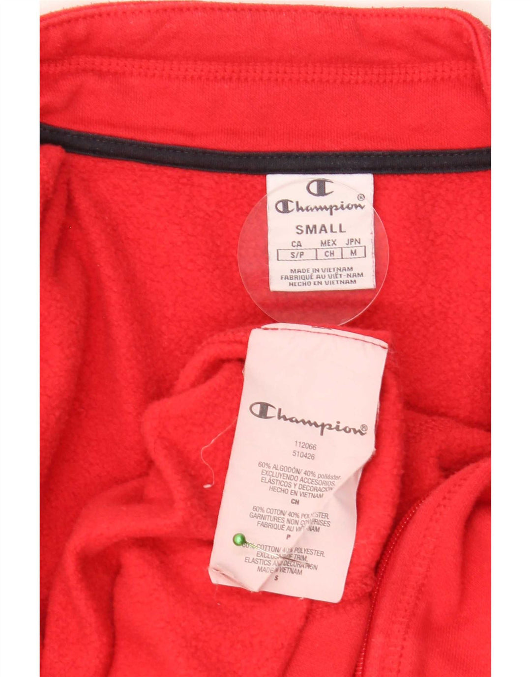 Champion Γυναικεία αθλητική φόρμα Top Jacket UK 10 Small Red Cotton