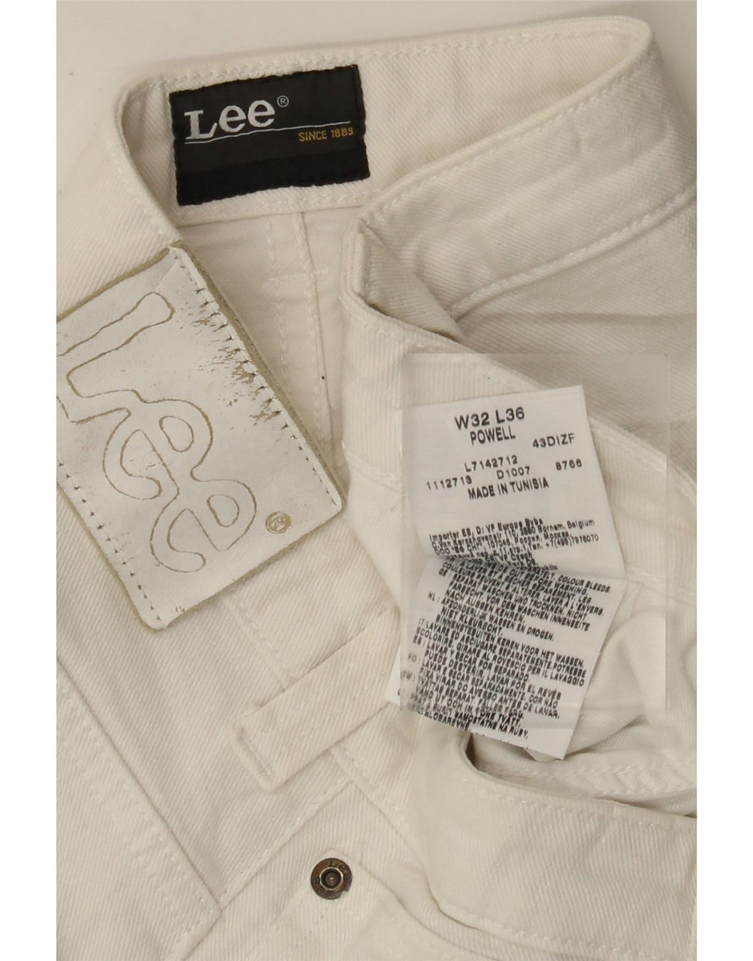 LEE Γυναικείο Powell Slim Jeans W32 L27 Λευκό βαμβακερό