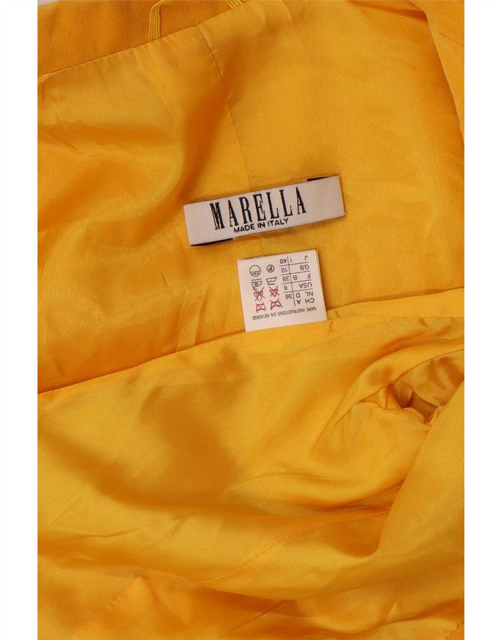 Marella Γυναικείο μπουφάν blazer UK 10 Small Yellow Viscose