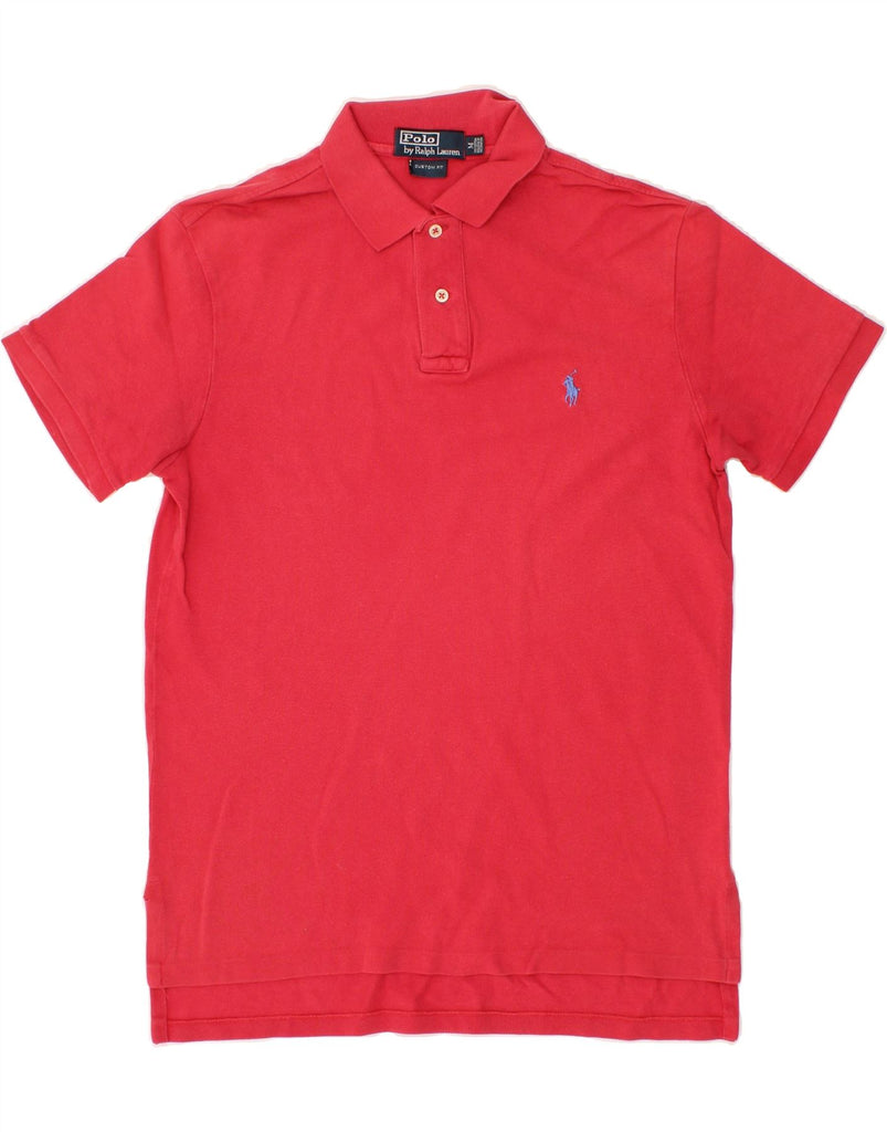 RALPH LAUREN Mens Custom Fit Polo Shirt Medium Red Cotton Preppy Vintage Ralph Lauren and Second-Hand Ralph Lauren from Messina Hembry 