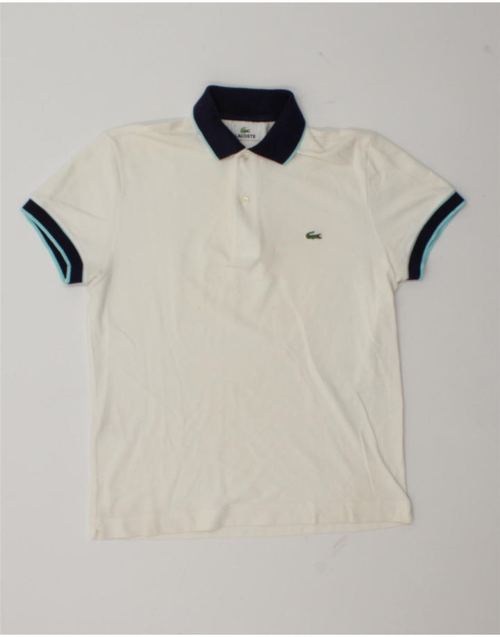 Ανδρικό μπλουζάκι ράγκμπι πόλο Lacoste, μέγεθος 3, μικρό λευκό βαμβακερό