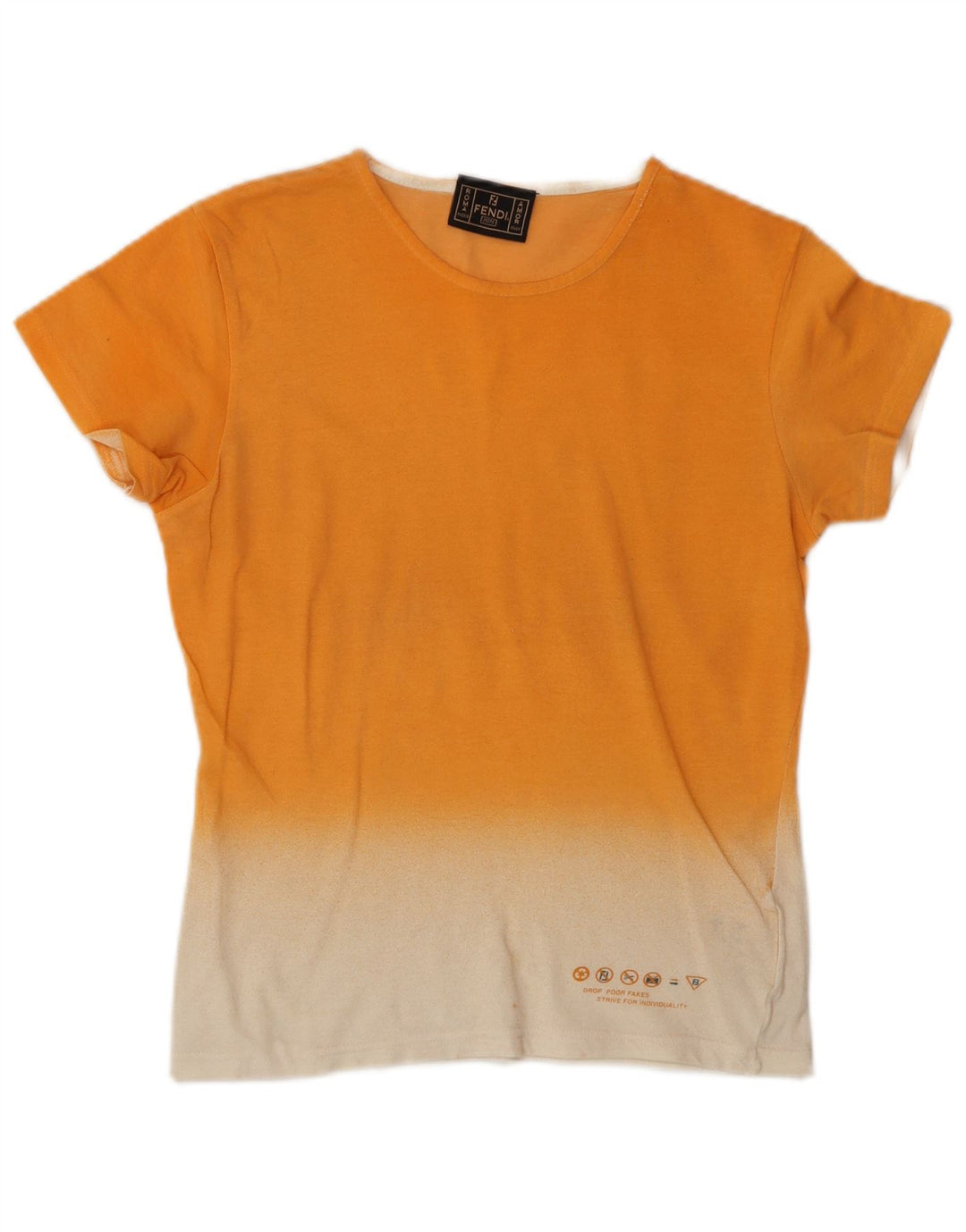 Γυναικείο T-Shirt FENDI Top IT 44 Βαμβακερό μεσαίο πορτοκαλί