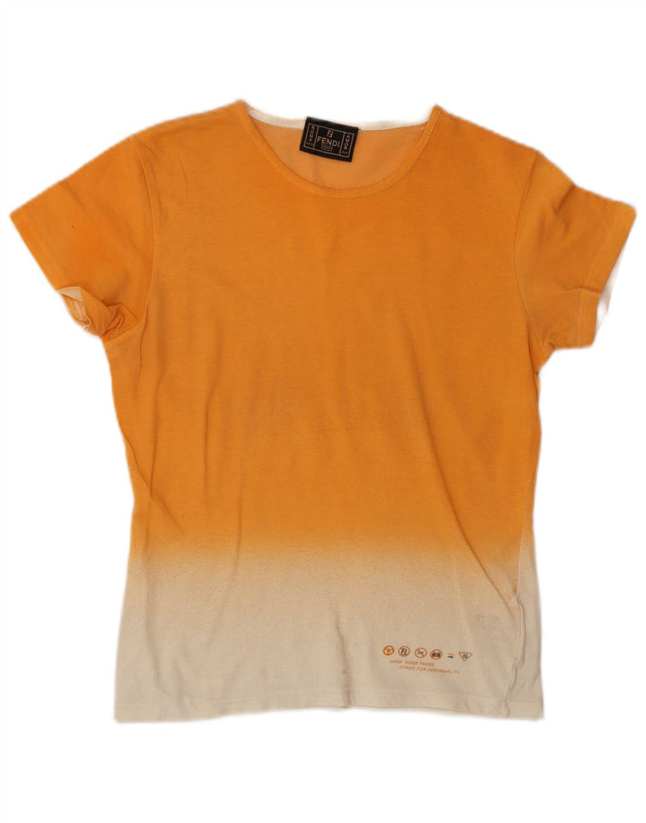 Γυναικείο T-Shirt FENDI Top IT 44 Βαμβακερό μεσαίο πορτοκαλί