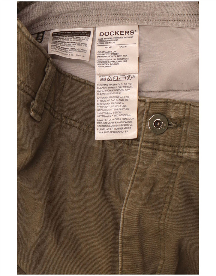 DOCKERS Ανδρικό παντελόνι Chino Slim W34 L32 Χακί Βαμβακερό