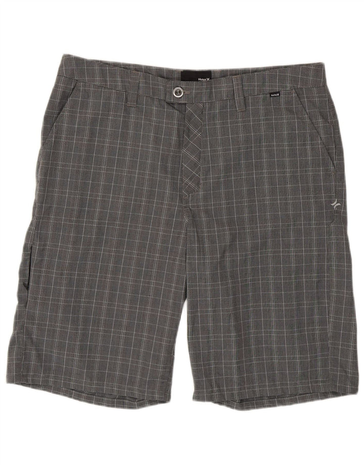 Ανδρικό σορτς Chino Hurley W36 Large Grey Houndstooth Πολυεστέρας