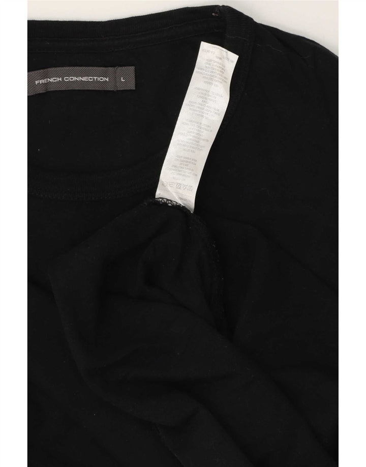 Ανδρικό T-Shirt French Connection Top μεγάλο μαύρο βαμβακερό