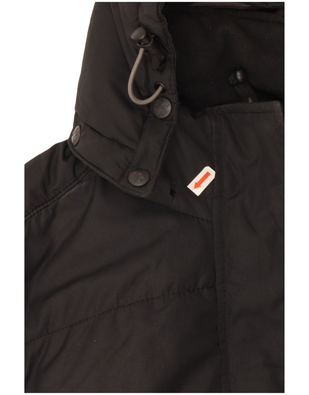 Jack Wolfskin Γυναικείο παλτό με κουκούλα UK 10 μικρό μαύρο πολυεστέρα