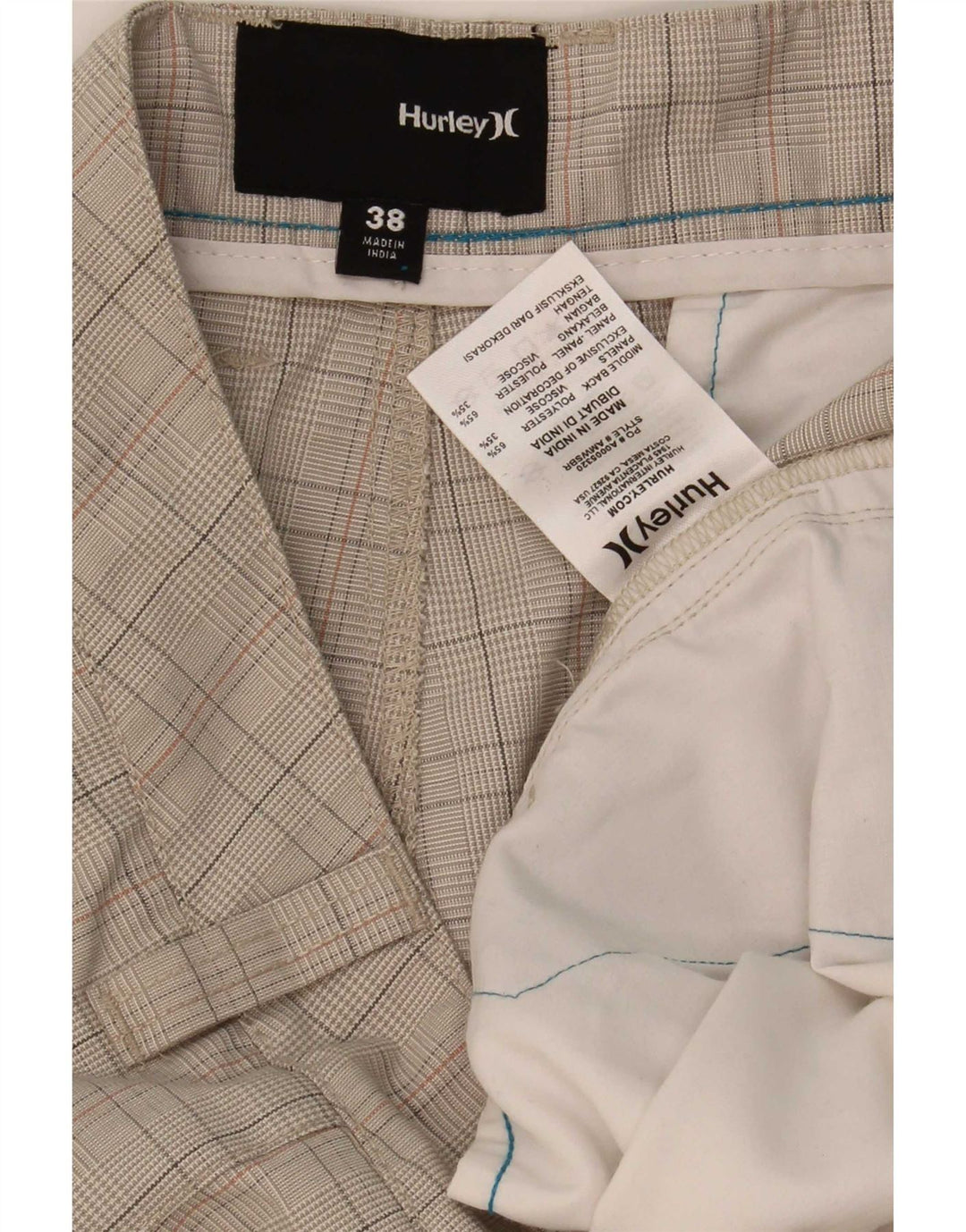 Ανδρικό σορτς Cargo Hurley W38 XL Grey Check Polyester