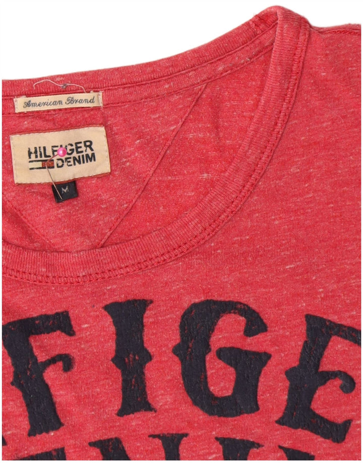 Ανδρικό γραφικό μπλουζάκι Tommy Hilfiger Τοπ μεσαίου κόκκινου βαμβακερό