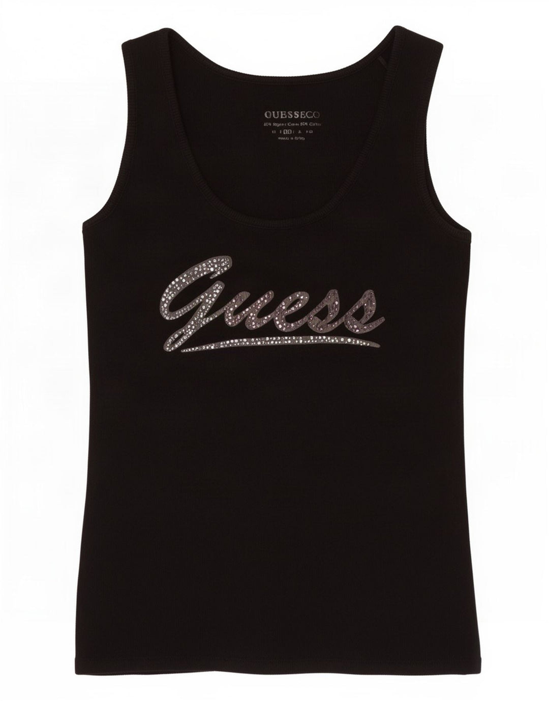 Γυναικείο γραφικό γιλέκο Guess UK 12 μεσαίο μαύρο βαμβακερό