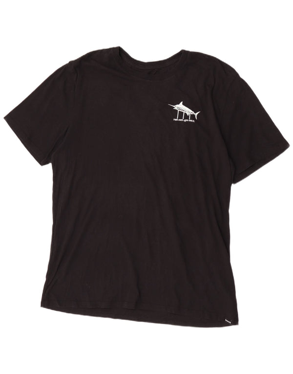 Ανδρικό γραφικό T-Shirt Hurley Top 2XL Μαύρο βαμβακερό