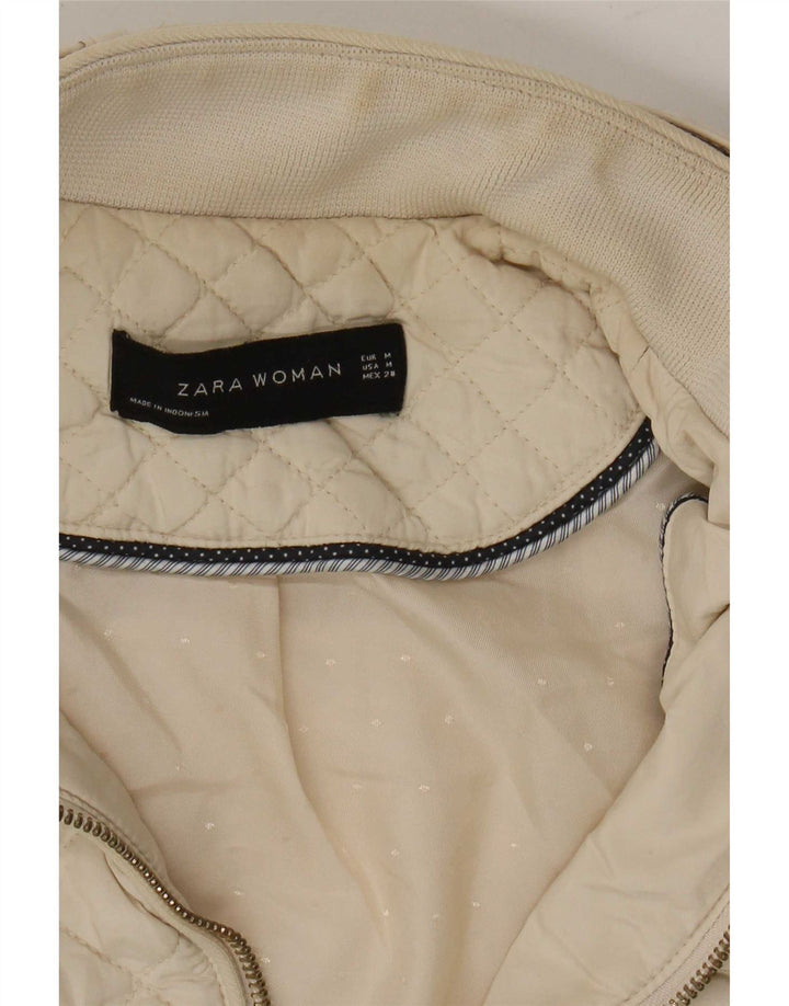 Zara Γυναικείο Καπιτονέ μπουφάν UK 12 Medium Off White