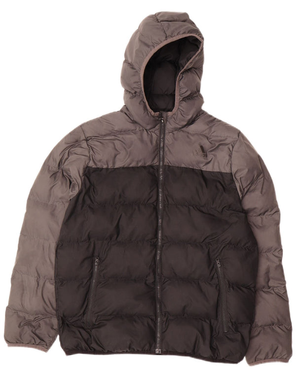 Μπουφάν Adidas Boys με κουκούλα με επένδυση 13-14 ετών Μαύρο πολυεστέρας