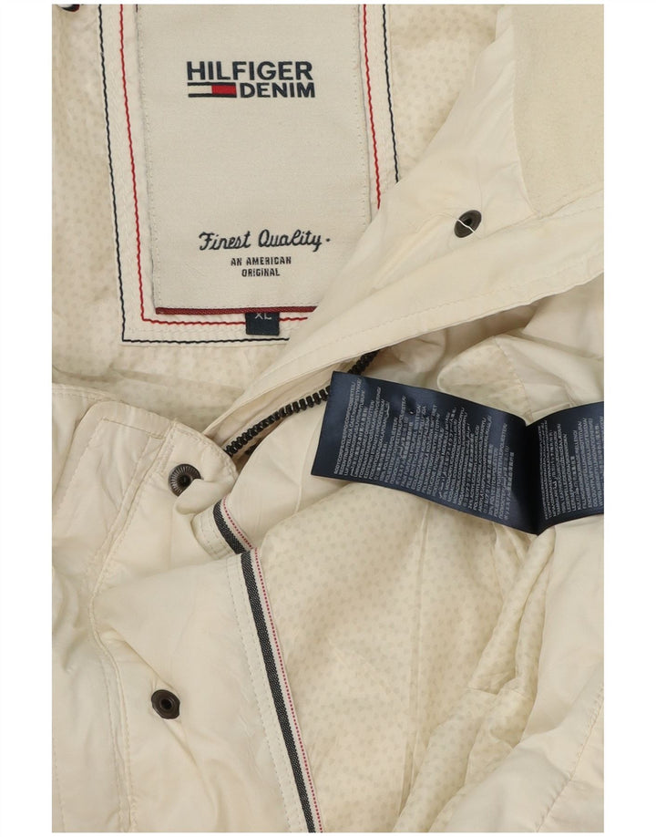 Tommy Hilfiger Γυναικείο μπουφάν με κουκούλα UK 18 XL Λευκός Πολυεστέρας