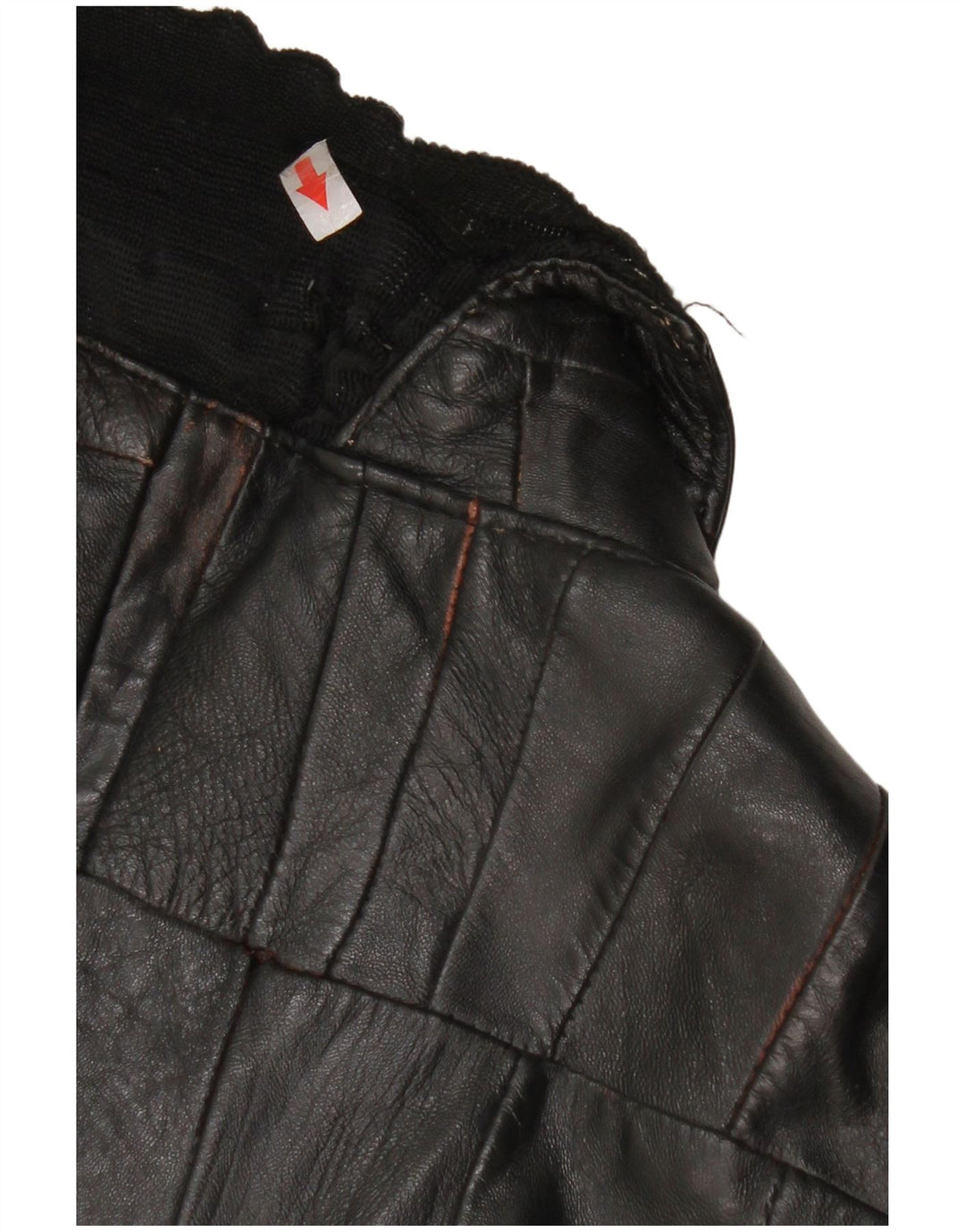 Vintage Γυναικείο Bomber Δερμάτινο Μπουφάν UK 12 Medium Black Leather