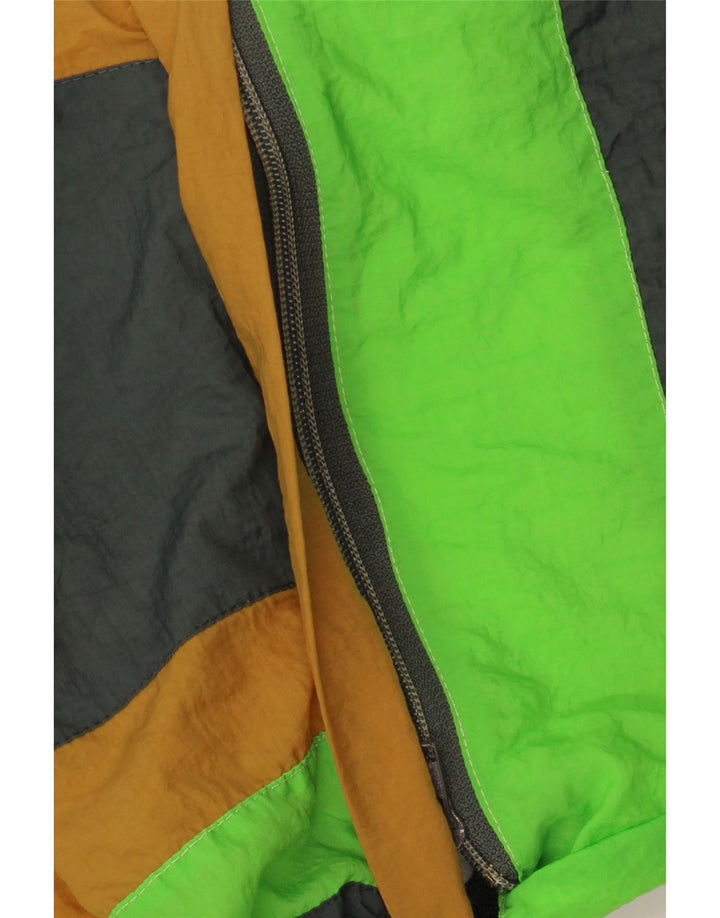 VINTAGE Mens Oversized Hooded Rain Jacket UK 36 Small Grey Striped Vintage Vintage and Second-Hand Vintage from Messina Hembry 