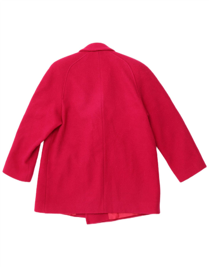 EASTEX Γυναικείο παλτό με διπλό στήθος UK 12 Medium Pink New Wool