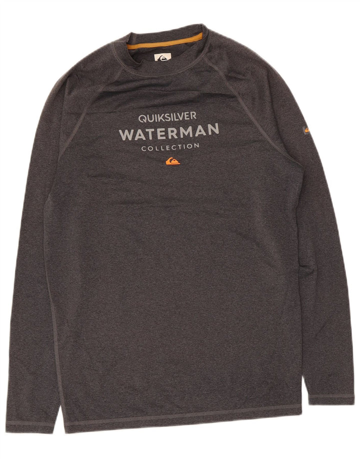 Quiksilver Ανδρικό γραφικό τοπ μακρυμάνικο μεγάλο γκρι πολυεστέρα