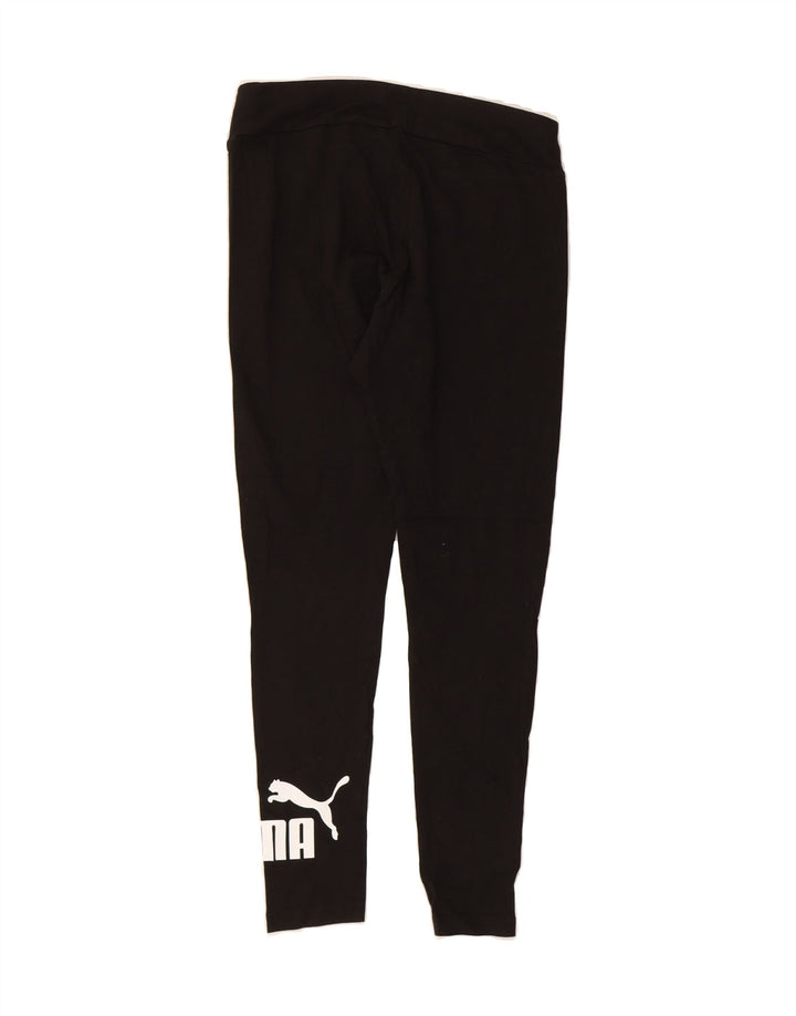 PUMA Womens Graphic Leggings UK 12 Medium Black Cotton Vintage Puma and Second-Hand Puma from Messina Hembry 