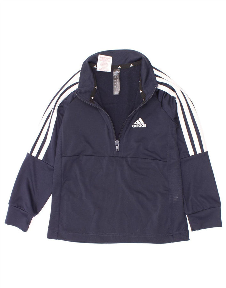 Adidas Boys Aeroready φόρμα πουλόβερ με φερμουάρ 5-6 ετών Navy Blue