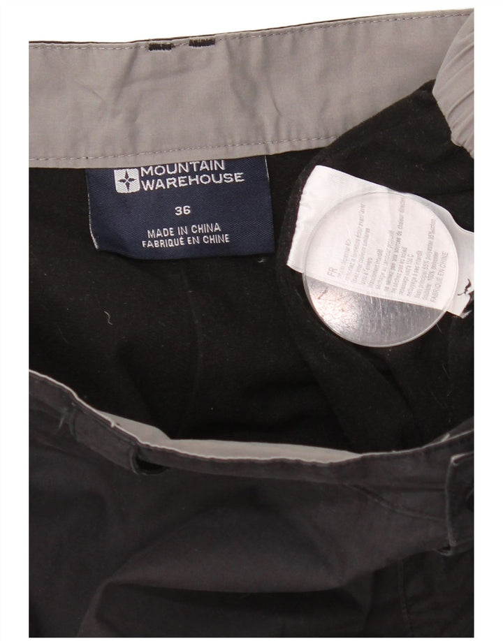 Ανδρικό παντελόνι Mountain Warehouse Straight Cargo Cropped W36 L25 Μαύρο
