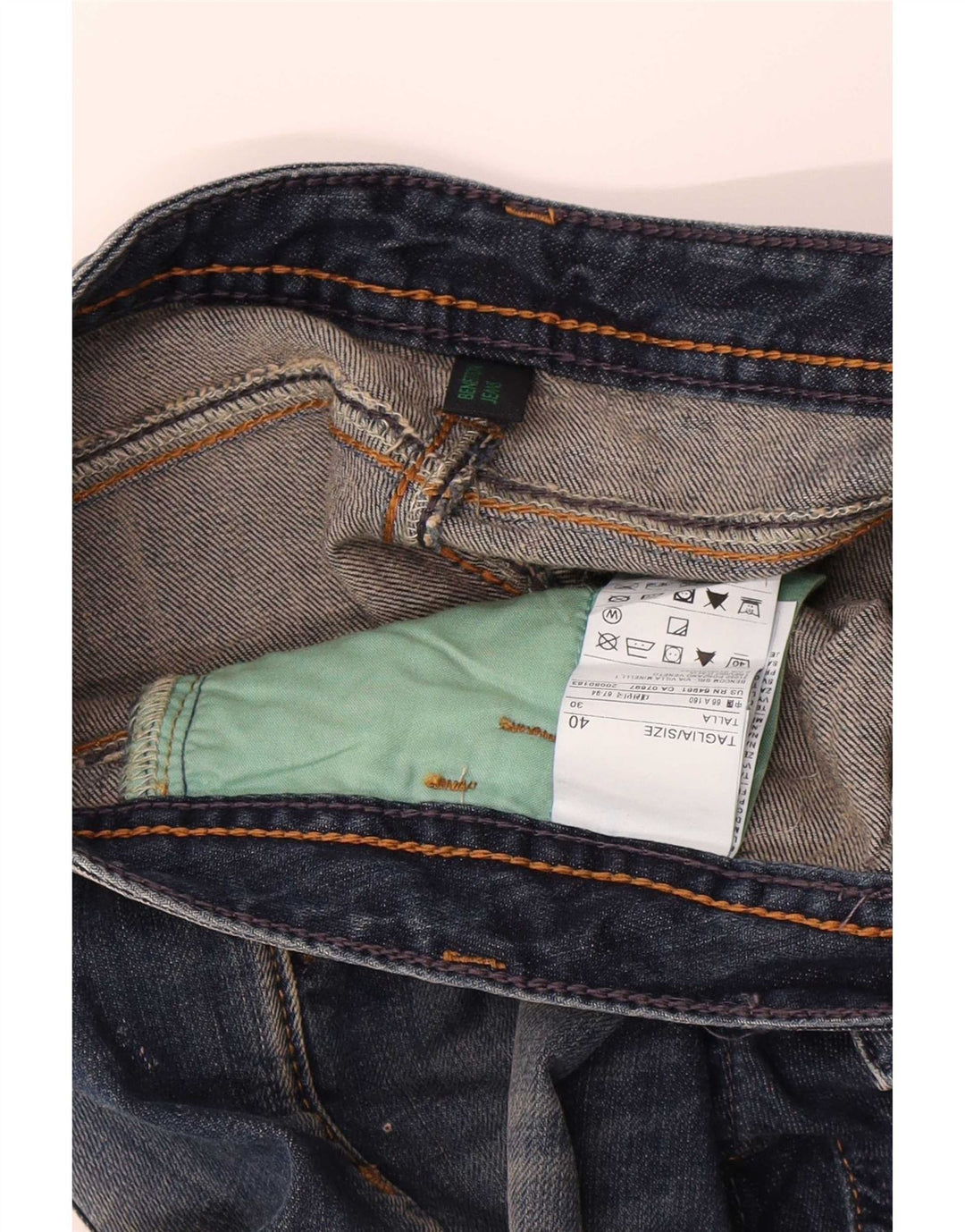 Γυναικείο τζιν σορτς Benetton ταλαιπωρημένο IT 40 Small W30 Μπλε βαμβακερό