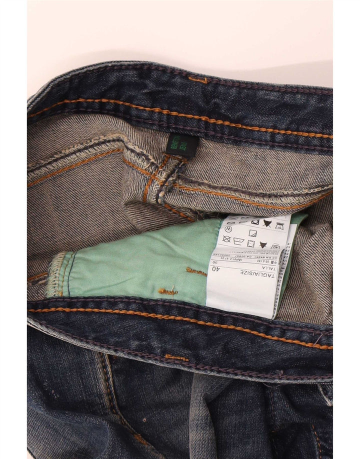 Γυναικείο τζιν σορτς Benetton ταλαιπωρημένο IT 40 Small W30 Μπλε βαμβακερό