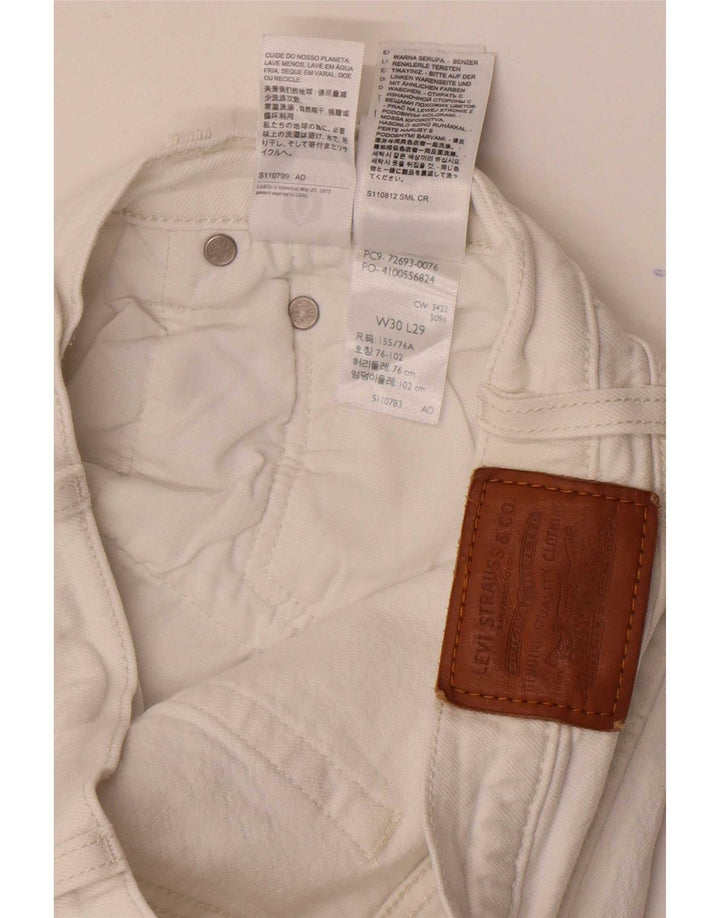 Γυναικείο Levi's Ribcage Straight Jeans W30 L29 Λευκό βαμβακερό