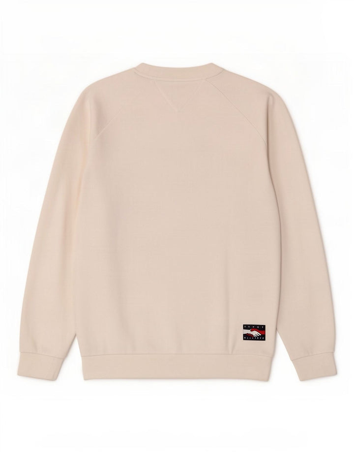 Γραφικό ανδρικό φούτερ Tommy Hilfiger, μεσαίο λευκό βαμβακερό