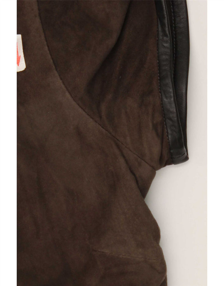 Vintage Γυναικείο Suede Shift Φόρεμα IT 44 Μεσαίο Καφέ